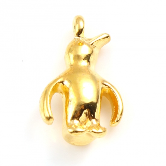 Picture of Zinc Based Alloy Charms Penguin Animal Gold Plated 15mm x 9mm, 10 PCs