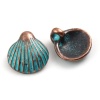 Picture of Zinc Based Alloy Charms Scallop Antique Copper Green Patina 12mm x 11mm, 10 PCs