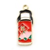 Picture of Zinc Based Alloy Charms Kettle Gold Plated Multicolor Enamel 28.5mm x 12mm, 5 PCs