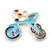 Picture of Zinc Based Alloy Charms Bicycle Gold Plated Red & Blue Enamel 24mm x 18mm, 5 PCs