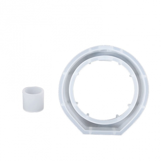 Image de Moule en Silicone Tube à Essai Pot de Fleur Hydroponique Ovale Blanc 15.2cm x 15cm, 1 Kit （ 2 Pcs/Kit)