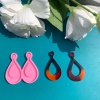 Picture of Silicone Resin Mold For Jewelry Making Pendant Earrings Drop Pink 5.5cm x 5.4cm, 1 Piece
