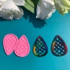 Picture of Silicone Resin Mold For Jewelry Making Pendant Earrings Drop Fish Scale Pink 7cm x 5.3cm, 1 Piece