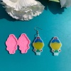 Picture of Silicone Resin Mold For Jewelry Making Pendant Earrings Girl Pink 5.5cm x 4.3cm, 1 Piece