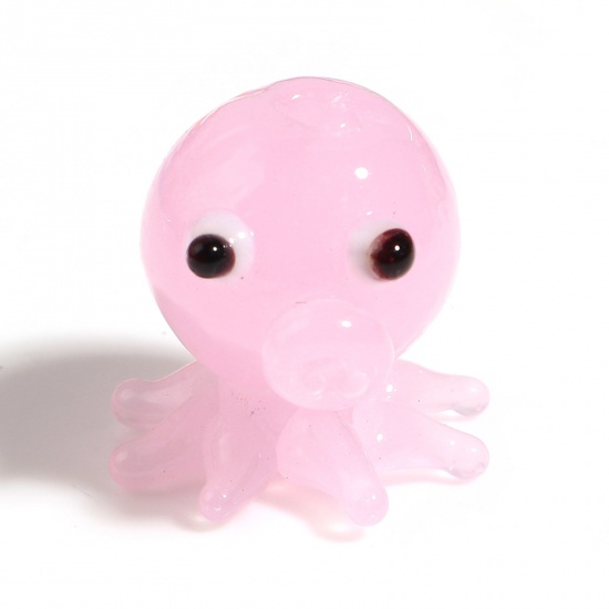 Bild von Muranoglas Ozean Schmuck Perlen Kraken Hellrosa ca 17mm x 17mm - 16mm x 15mm, Loch:ca. 1.9mm, 2 Stück