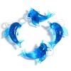 Picture of Lampwork Glass Ocean Jewelry Beads Dolphin Animal Blue About 4mm x 2.8mm, Hole: Approx 4.1mm, 2 PCs