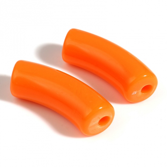 Immagine di Acrilato Perline Arancione Circa 3.4cm x 1.3cm, Foro: Circa 1.1mm, 20 Pz