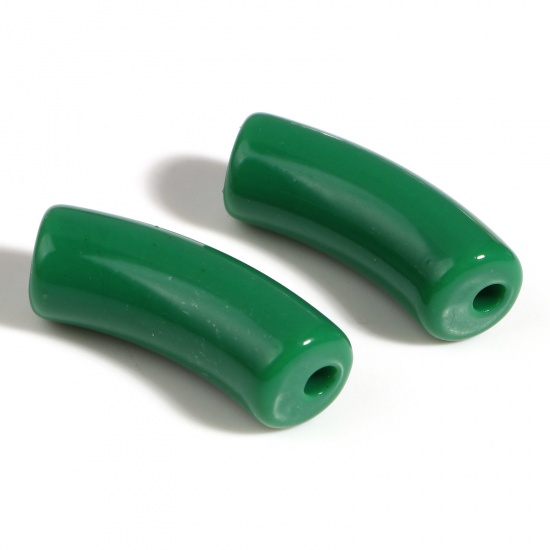 Picture of Acrylic Beads Green About 3.4cm x 1.3cm, Hole: Approx 1.1mm, 20 PCs