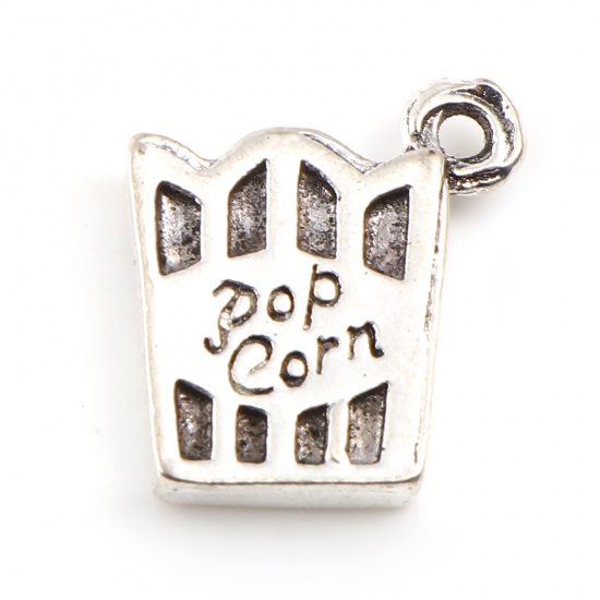 Picture of Zinc Based Alloy Easter Day Charms Popcorn Antique Silver Color 15mm x 14mm, 10 PCs