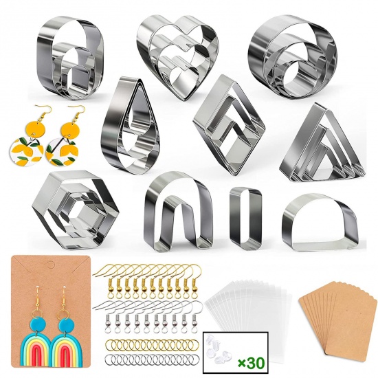 Image de Kit d'Outiles d'Accessoires Matériels pour DIY Pendentifs Boucles d'Oreilles en Acier Inoxydable Multicolore 18cm x 8cm, 1 Kit