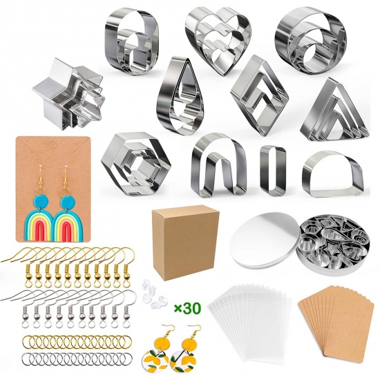 Image de Kit d'Outiles d'Accessoires Matériels pour DIY Pendentifs Boucles d'Oreilles en Acier Inoxydable Multicolore 13cm x 13cm, 1 Kit