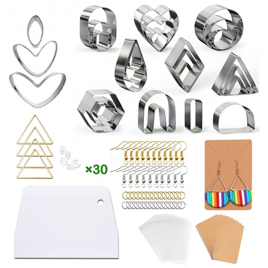 Picture of Stainless Steel Material Accessory Tools Set For DIY Earings Pendants Multicolor 18cm x 9cm, 1 Set
