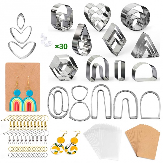 Image de Kit d'Outiles d'Accessoires Matériels pour DIY Pendentifs Boucles d'Oreilles en Acier Inoxydable Multicolore 18cm x 13.5cm, 1 Kit