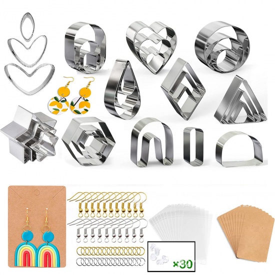 Picture of Stainless Steel Material Accessory Tools Set For DIY Earings Pendants Multicolor 18cm x 11cm, 1 Set