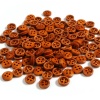 Picture of Wood Sewing Buttons Scrapbooking 4 Holes Round Red Brown 10mm Dia., 100 PCs