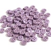 Picture of Wood Sewing Buttons Scrapbooking 4 Holes Round Violet 10mm Dia., 100 PCs