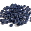 Picture of Wood Sewing Buttons Scrapbooking 4 Holes Round Dark Blue 10mm Dia., 100 PCs