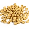 Picture of Wood Sewing Buttons Scrapbooking 4 Holes Round Yellow 10mm Dia., 100 PCs