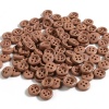 Picture of Wood Sewing Buttons Scrapbooking 4 Holes Round Light Brown 10mm Dia., 100 PCs