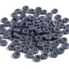 Picture of Wood Sewing Buttons Scrapbooking 4 Holes Round Ink Blue 9mm Dia., 100 PCs