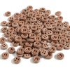 Picture of Wood Sewing Buttons Scrapbooking 4 Holes Round Light Brown 9mm Dia., 100 PCs