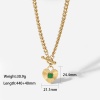 Imagen de Acero Inoxidable Collares 18K Oro lleno Verde Corazón 44cm longitud, 1 Unidad