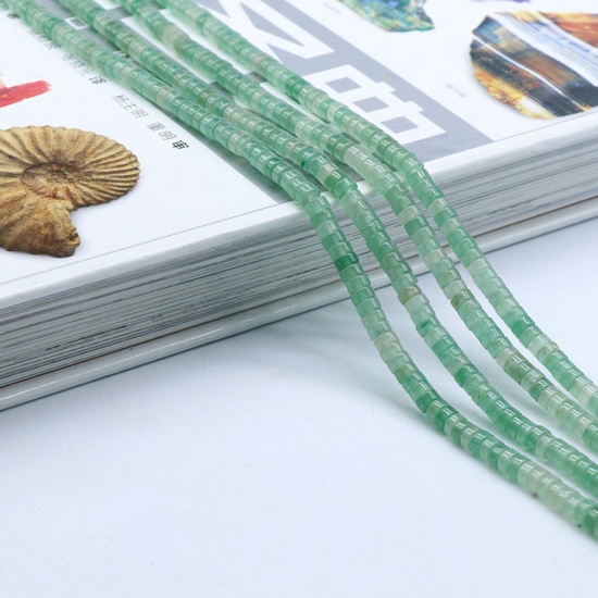 Picture of Aventurine ( Natural ) Loose Beads Abacus Green About 4mm x 2mm, 38cm(15") long, 1 Piece (Approx 155 PCs/Strand)