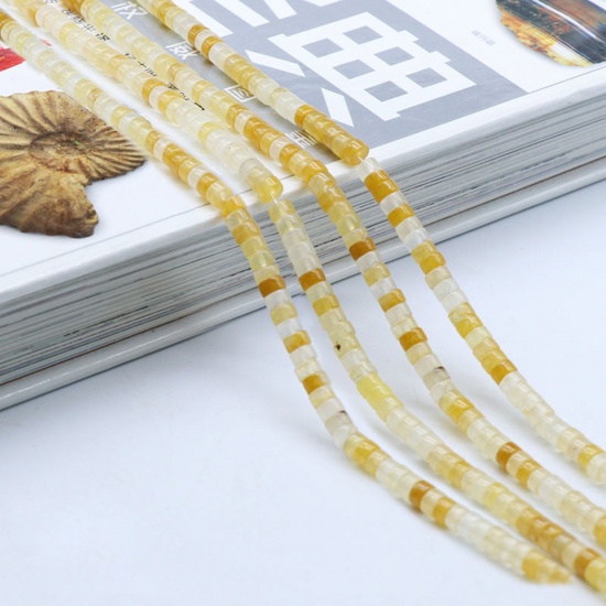 Picture of Topaz ( Natural ) Loose Beads Abacus Yellow About 4mm x 2mm, 38cm(15") long, 1 Piece (Approx 155 PCs/Strand)