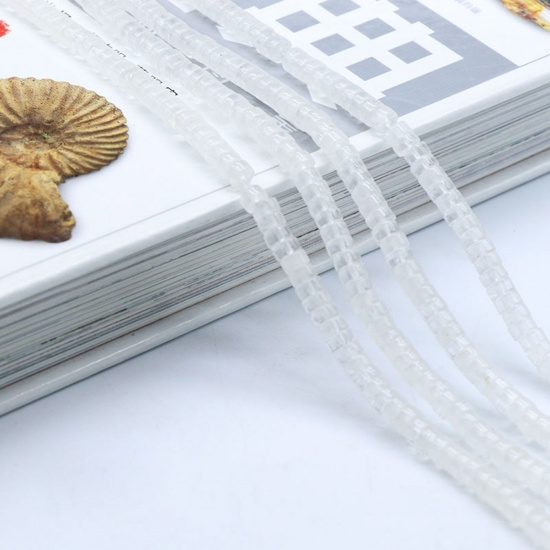 Picture of Quartz Rock Crystal ( Natural ) Loose Beads Abacus White About 4mm x 2mm, 38cm(15") long, 1 Piece (Approx 155 PCs/Strand)