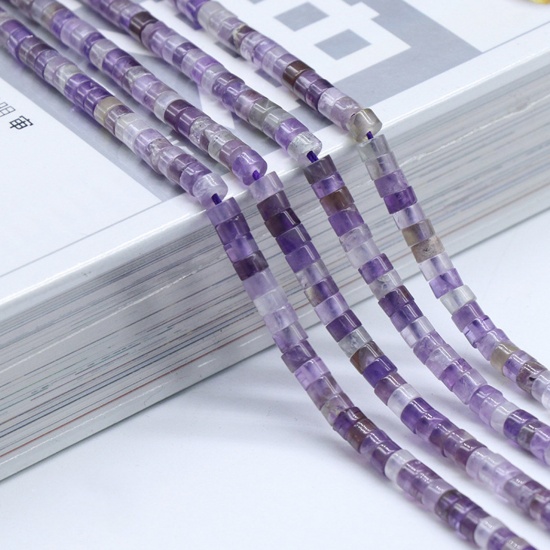 Picture of Amethyst ( Natural ) Loose Beads Abacus Purple About 4mm x 2mm, 38cm(15") long, 1 Piece (Approx 155 PCs/Strand)