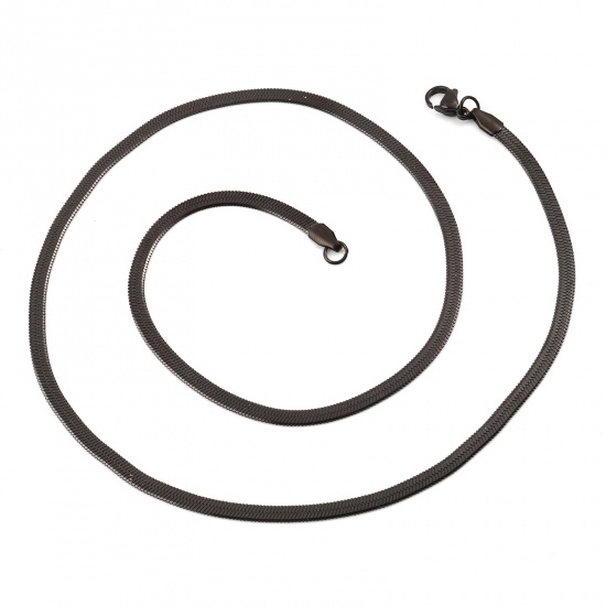 Bild von 304 Edelstahl Schlangenkette KetteZubehör Halskette Schwarz 51cm lang, 1 Strang