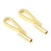 Picture of Zinc Based Alloy & Copper Vertical Brooch Converters For Changing Brooches Pins To Pendants Findings Drop Gold Plated 30mm x 8mm, 10 PCs