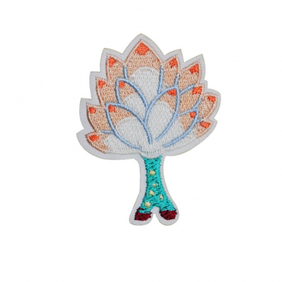 Picture of Polyester Iron On Patches Appliques (With Glue Back) Craft Multicolor Mushroom Embroidered 6cm x 5cm, 5 PCs