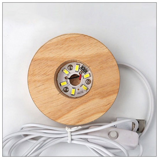 Immagine di White Light LED Lamp Holder For DIY Resin Craft Night Lamp 8.5cm x 8.5cm, 1 Piece