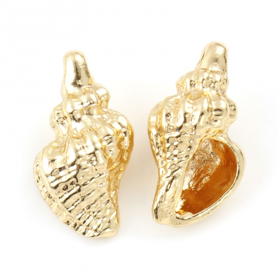 Immagine di Rame Charms Conchiglia Oro riempito 20mm x 11mm, 3 Pz