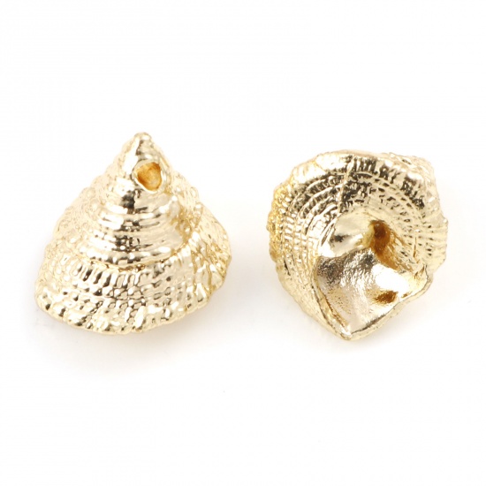 Immagine di Rame Charms Conchiglia Oro riempito 14mm x 11mm, 3 Pz