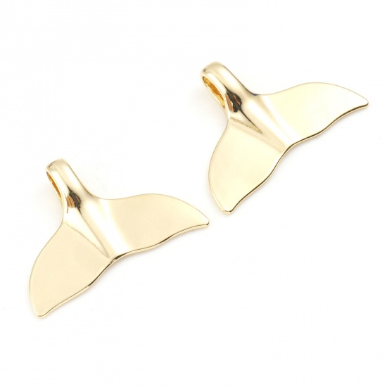 Immagine di Rame Ciondoli Fishtail Oro riempito 3cm x 2.1cm, 2 Pz
