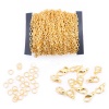 Picture of Iron Based Alloy Jewelry DIY Earring Necklace Bracelet 3x2mm Chain Lobster Clasp Jump Ring Accessories Findings Gold Plated 15cm x 12cm, 1 Set