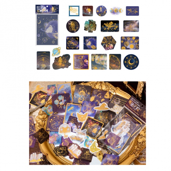 Immagine di Carta Giapponese Retrò DIY Decorazione Di Scrapbook Adesivi Multicolore Eclissi Lunare 7x7cm - 4x4cm, 1 Serie ( 40 Pz/Serie)