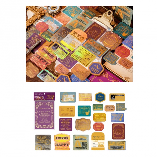 Immagine di Carta Giapponese Retrò DIY Decorazione Di Scrapbook Adesivi Multicolore Lettere 7x7cm - 4x4cm, 1 Serie ( 40 Pz/Serie)