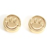 Picture of Copper Beads Real Gold Plated Flat Round Smile About 8mm Dia, Hole: Approx 1mm, 5 PCs