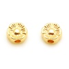 Picture of Copper Flora Collection Beads Real Gold Plated Flower About 5.5mm Dia, Hole: Approx 1.4mm, 10 PCs