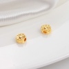 Picture of Copper Flora Collection Beads Real Gold Plated Flower About 5.5mm Dia, Hole: Approx 1.4mm, 10 PCs