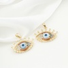 Picture of Copper Religious Charms Real Gold Plated Evil Eye Multicolour Cubic Zirconia 22mm x 21mm, 1 Piece