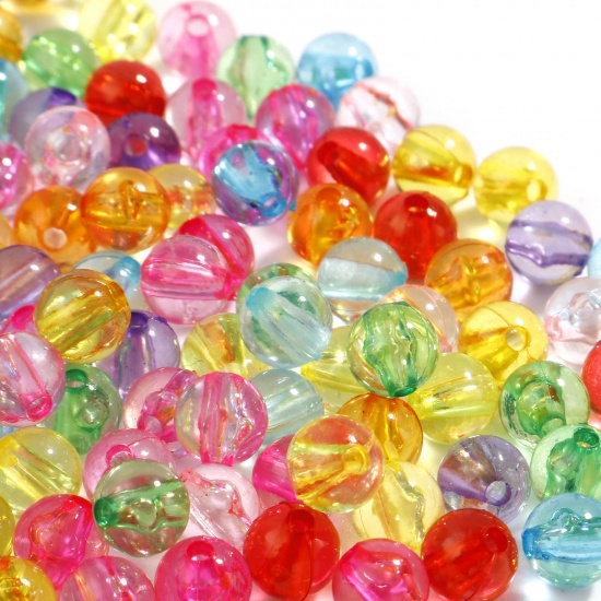 Picture of Acrylic Beads Round At Random Color Transparent About 6mm Dia., Hole: Approx 1.4mm, 1000 PCs