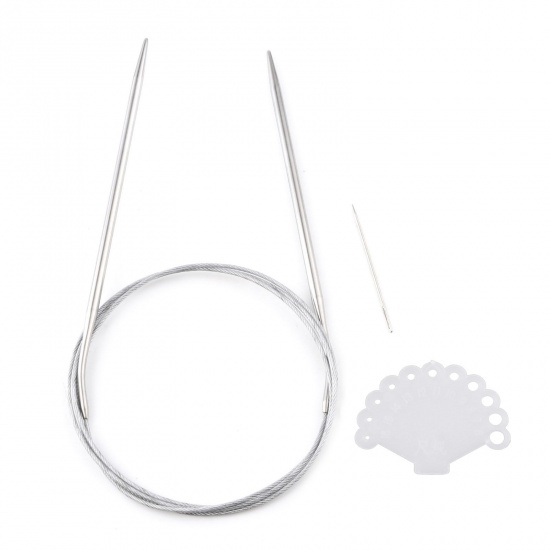 Picture of 4mm Stainless Steel Circular Knitting Needles 120cm(47 2/8") long, 1 Set