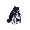 Picture of Fabric Iron On Patches Appliques (With Glue Back) Craft Black Cat 6cm x 4.5cm, 5 PCs