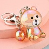 Picture of Acrylic Cute Keychain & Keyring Silver Tone Coffee Ball Bear 12cm, 1 Piece