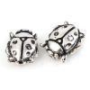 Picture of Zinc Based Alloy Insect Spacer Beads Ladybug Animal Antique Silver Color About 10mm x 8mm, Hole: Approx 0.8mm, 20 PCs