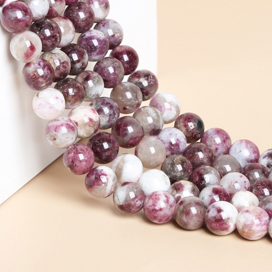 Immagine di Tourmaline ( Natural ) Beads Round Multicolor About 8mm Dia., Hole: Approx 1mm, 1 Piece (Approx 47 PCs/Strand)